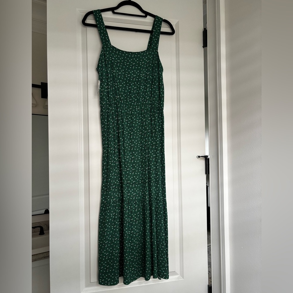Summer Green Floral Maxi Dress